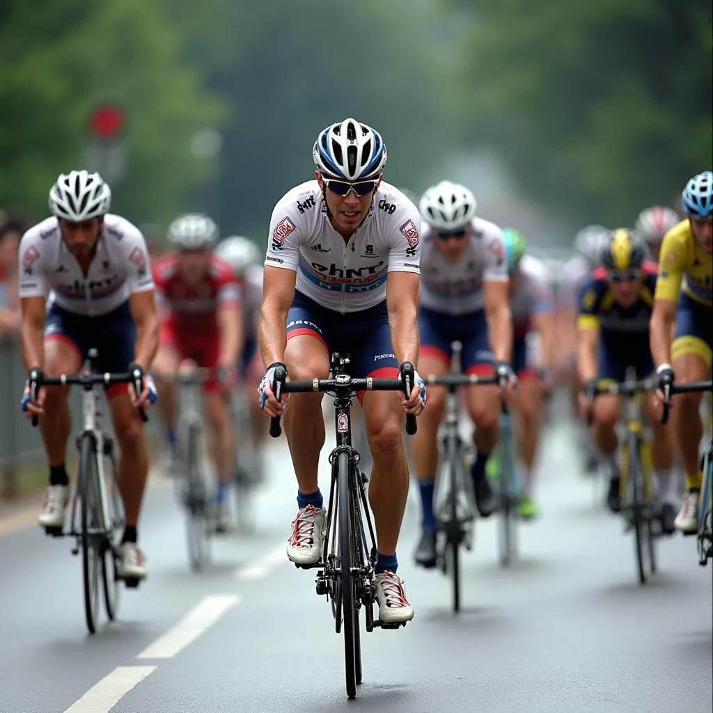 Stuart O'Grady leading the breakaway during the 1999 Tour de France Stage 9