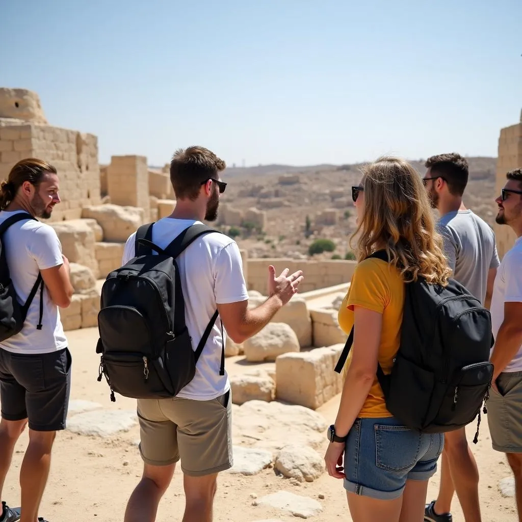 Abraham Tours group exploring Masada