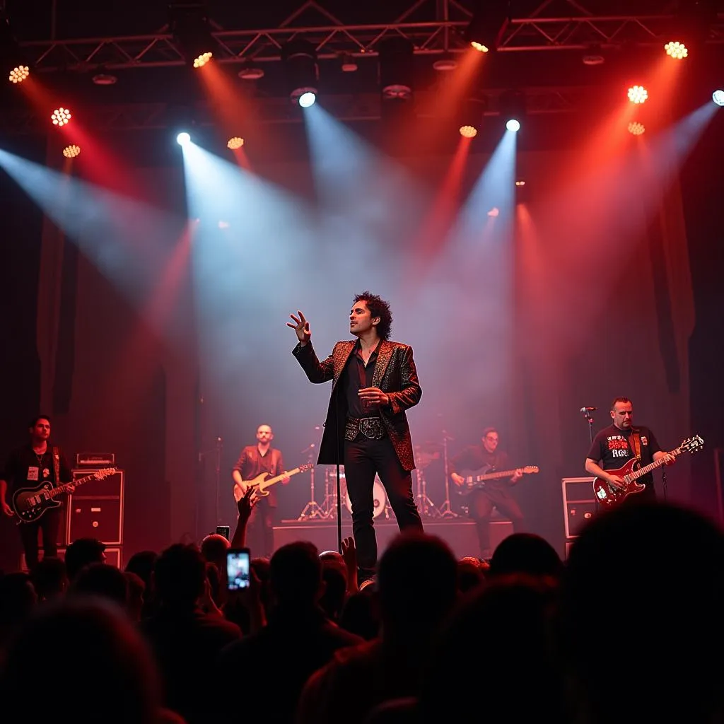 Adam Ant performing on stage during the Friend or Foe tour