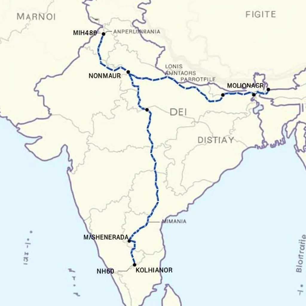 Map illustrating the route options from Ahmedabad to Goa