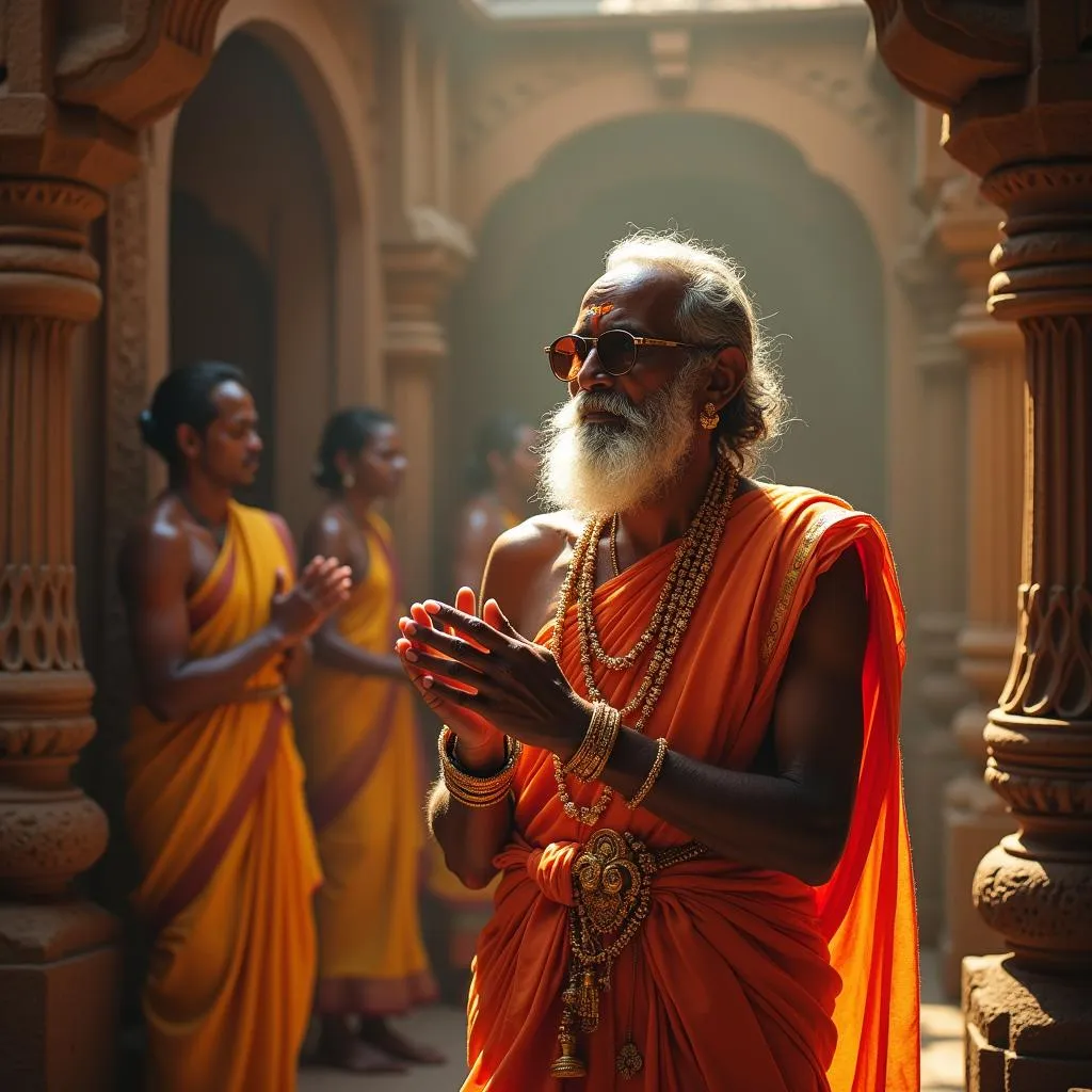 Alvar Saint Singing Hymns at Divya Desam Temple