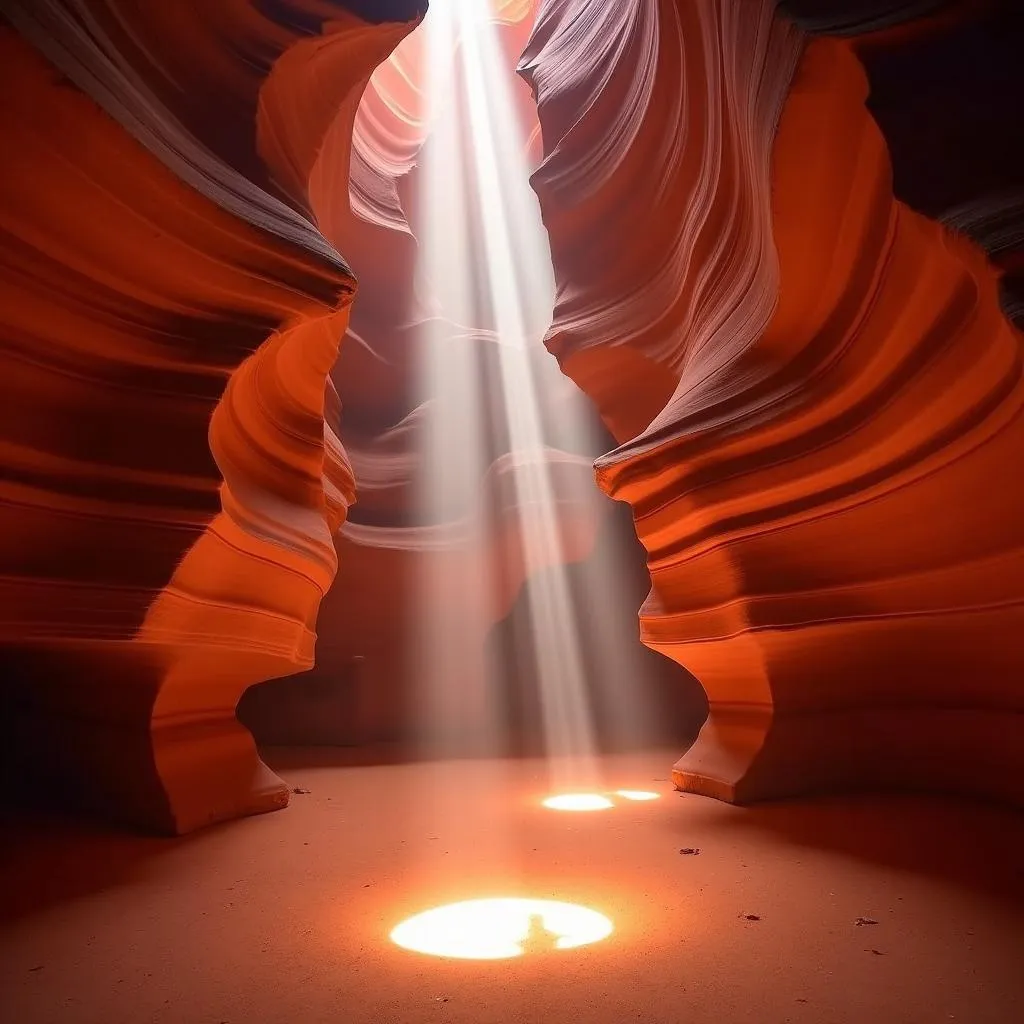 Sunlight Beams Illuminate Sandstone Walls