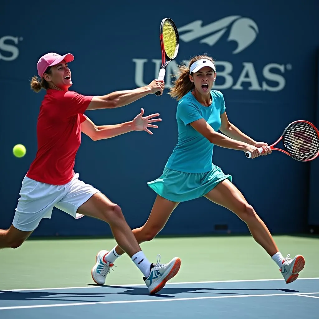 Tennis players battling it out on the court during an intense ATP Tour match, streamed live.