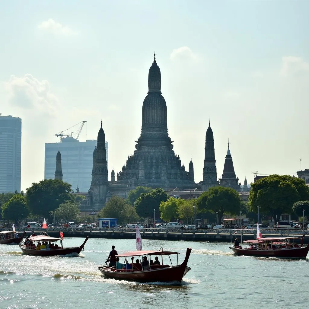 Temple along the Chao Phraya River in Bangkok