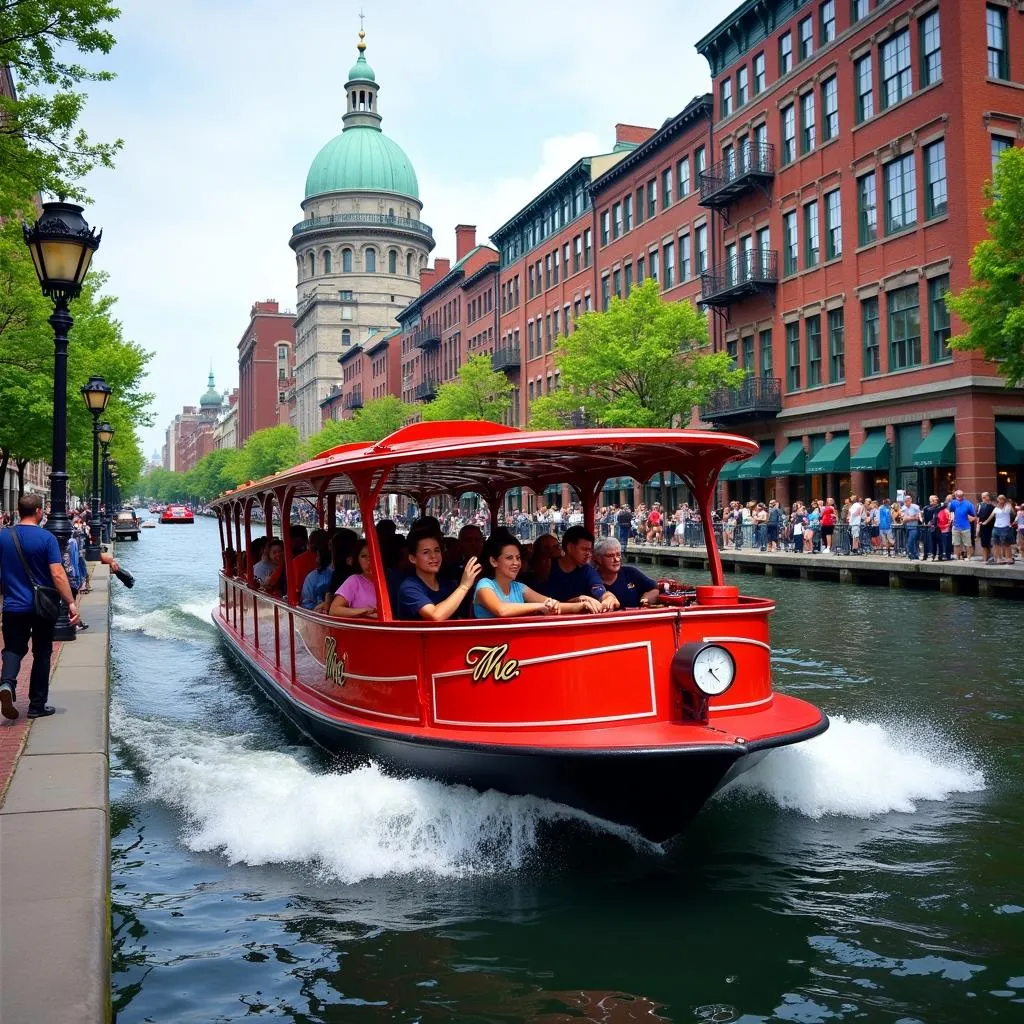 Boston Duck Boat Tour on Land