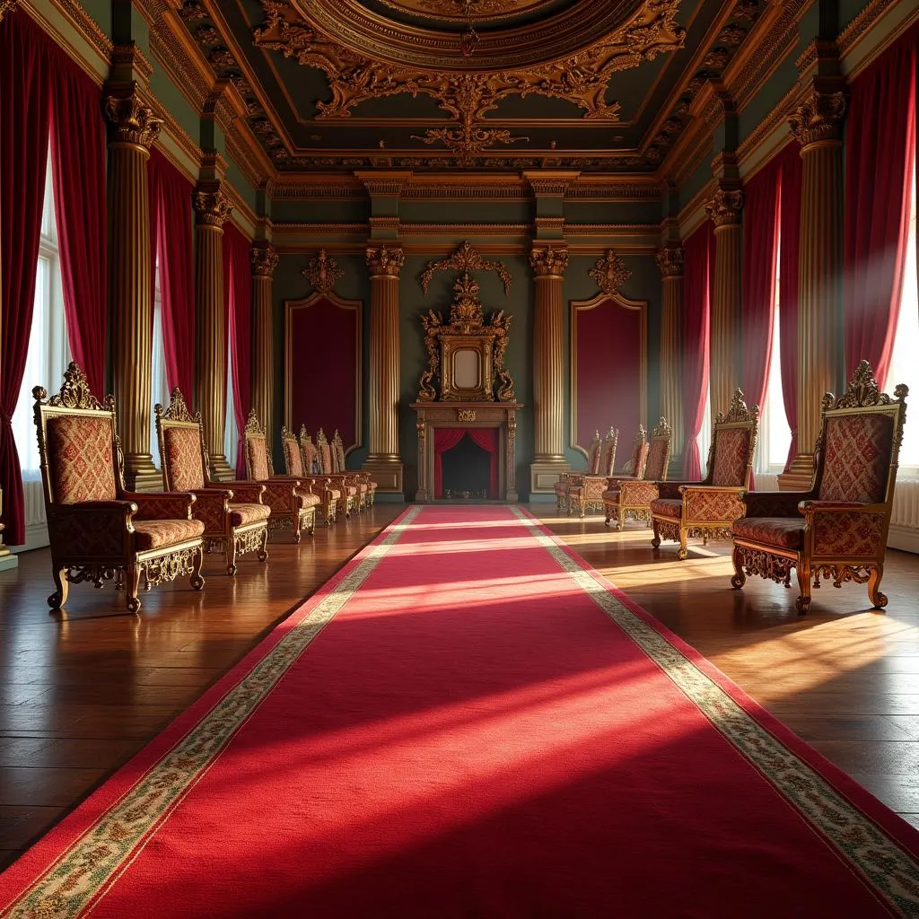 360 Degree View of Buckingham Palace Throne Room