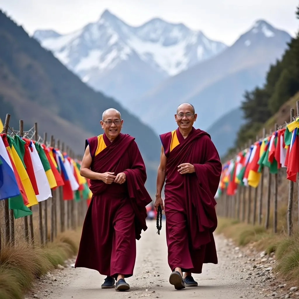 Buddhist monks in Ladakh