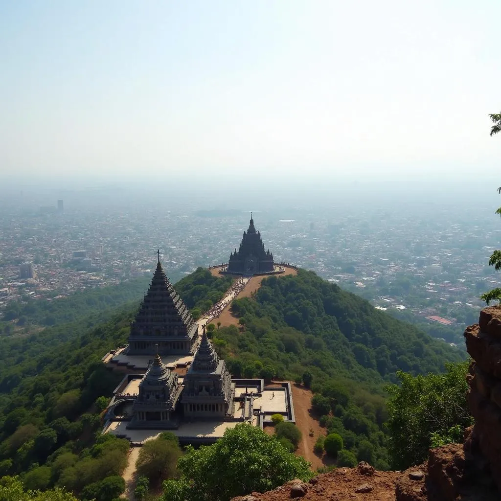 Chamundeshwari Temple panoramic view