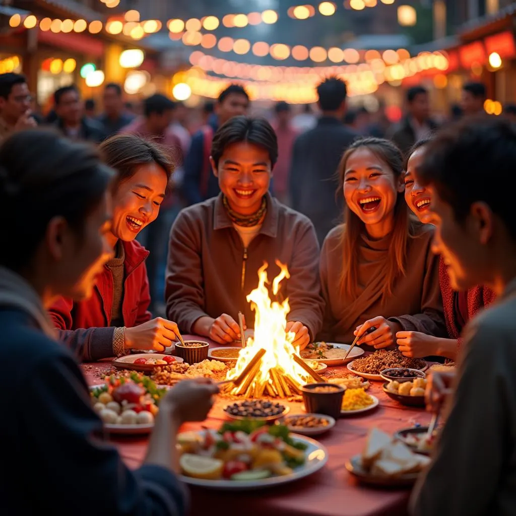 Local community gathering for Uti Matsuri celebration