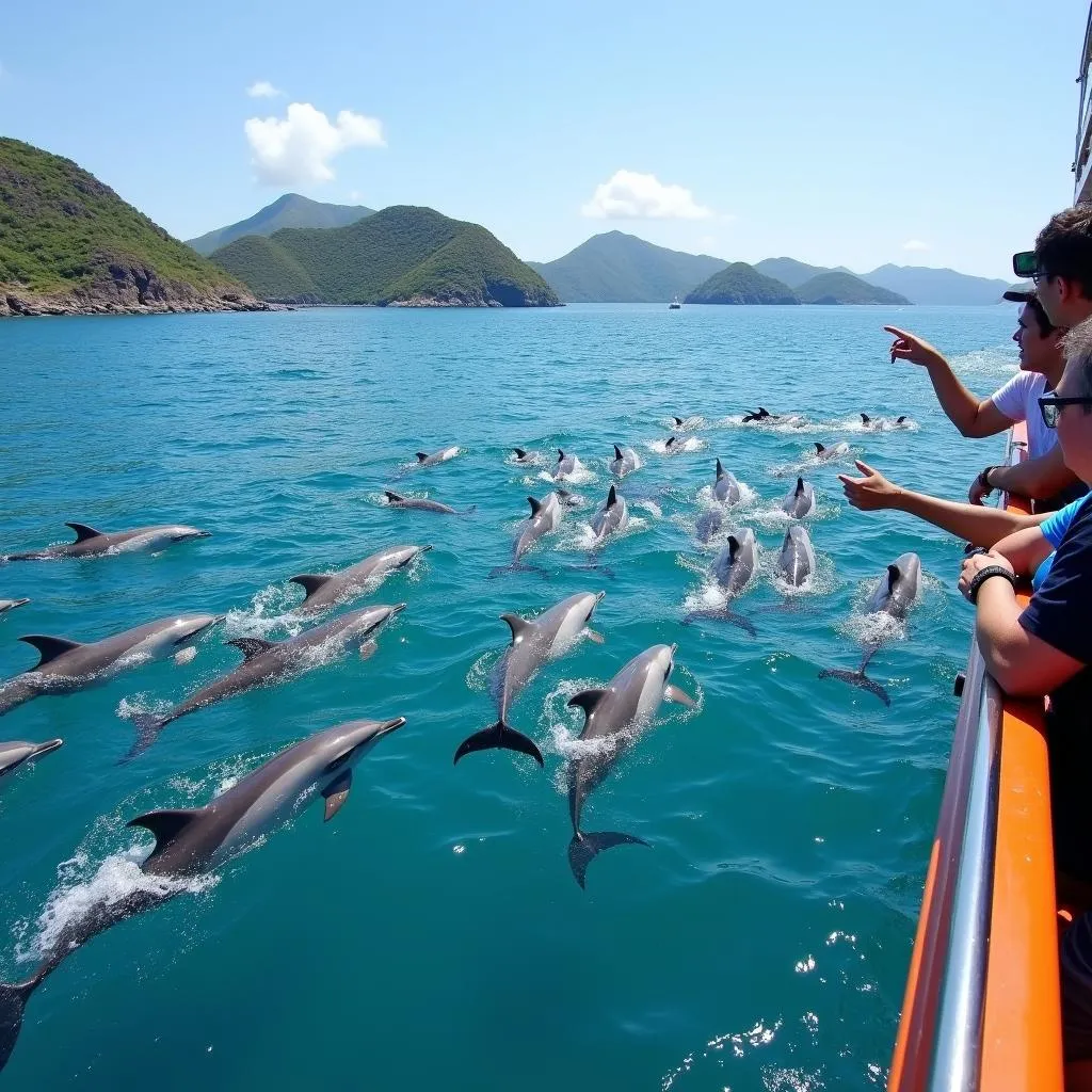 Dolphin Watching Boat Tour in Ogasawara Islands