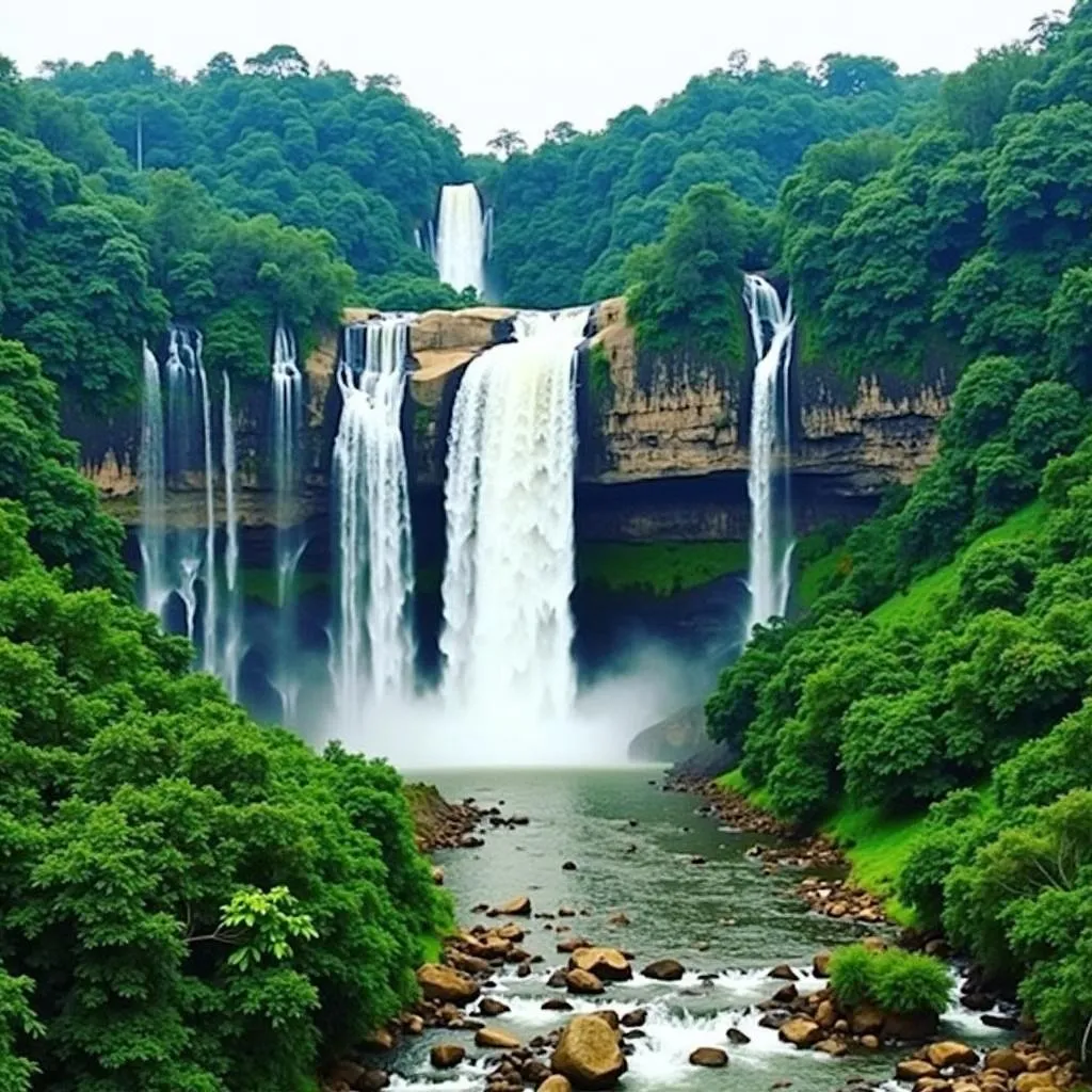 Dudhsagar Falls is a beautiful waterfall in the Western Ghats of Goa, India. It is a popular tourist destination.