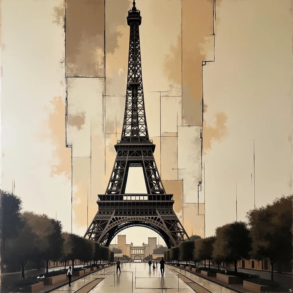 Cubist Interpretation of the Eiffel Tower