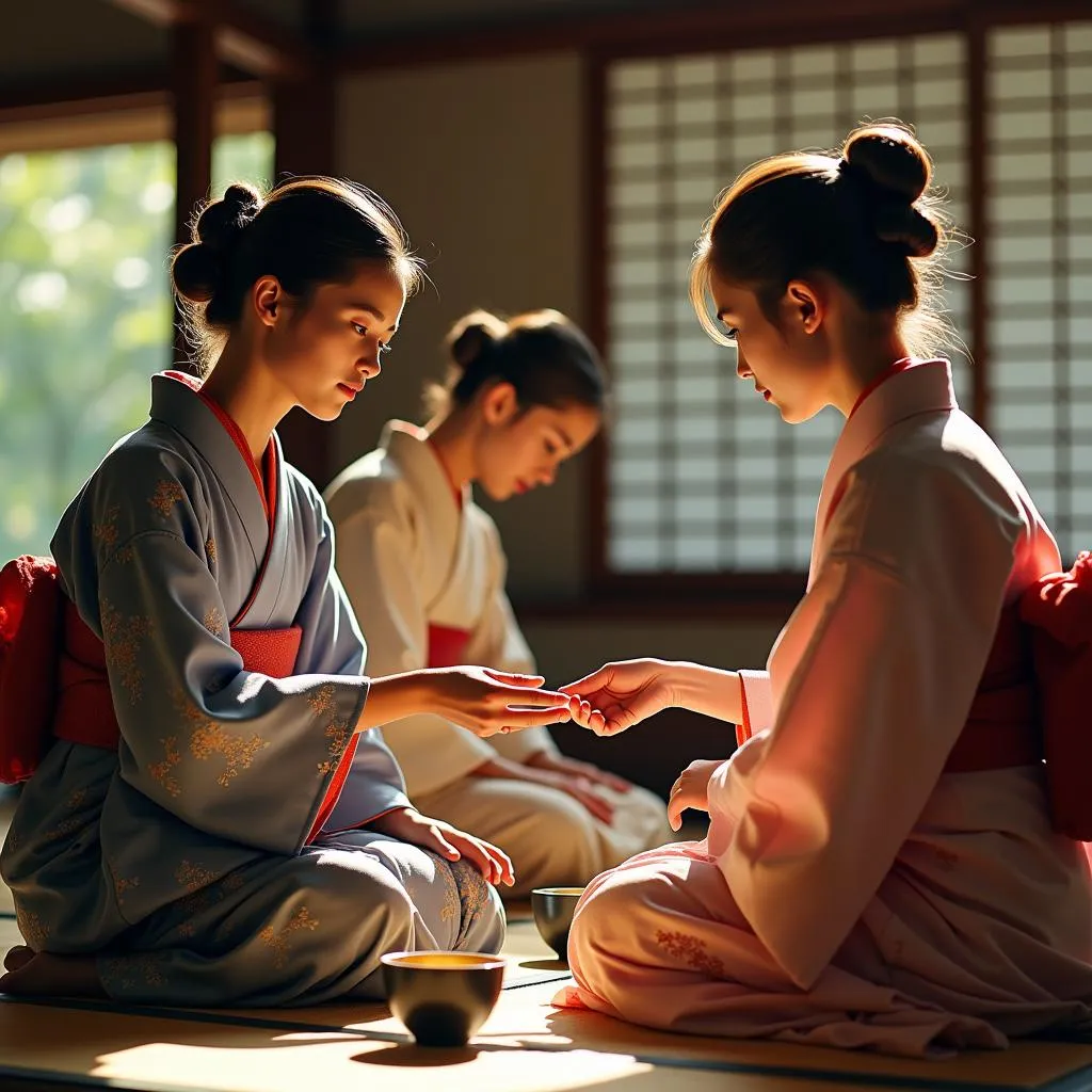 Immersing in a traditional Japanese tea ceremony