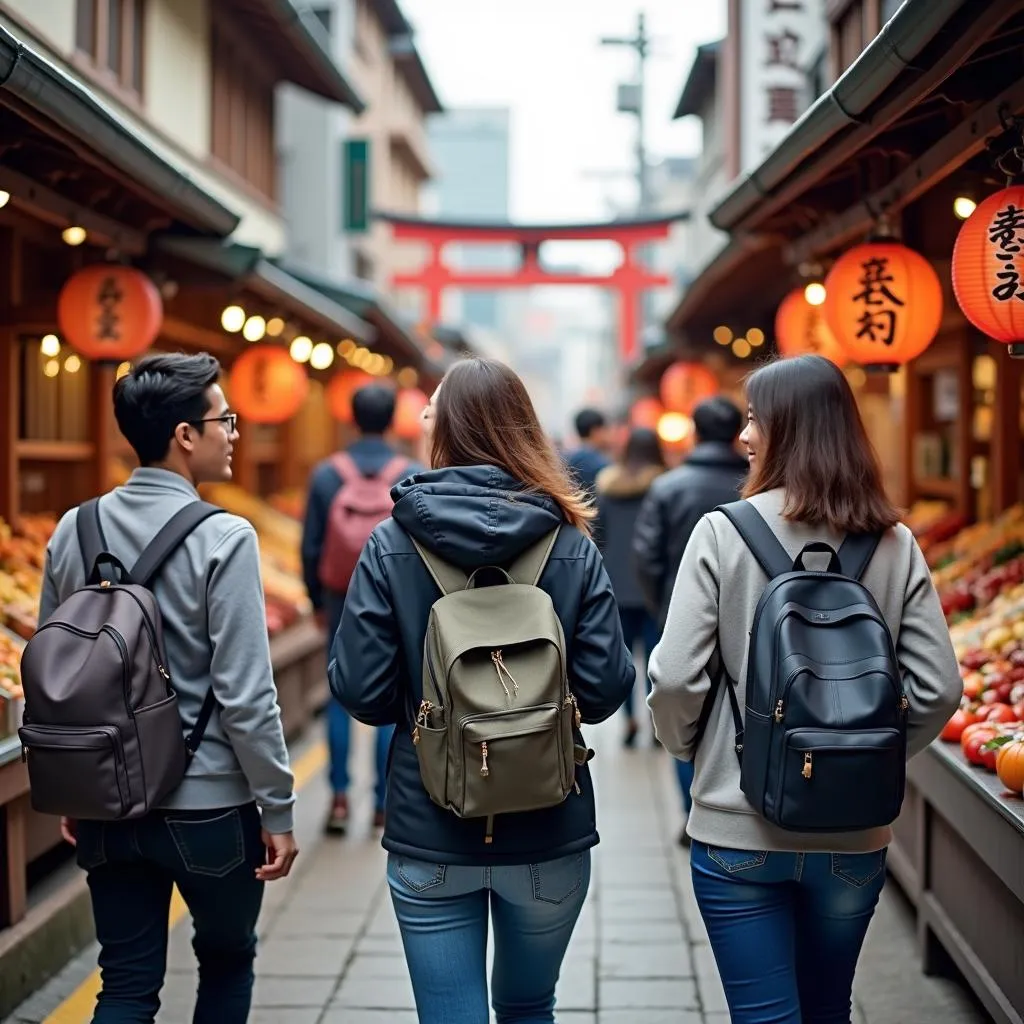 Group of Tourists Exploring Japan with Desipapa Tour Guide