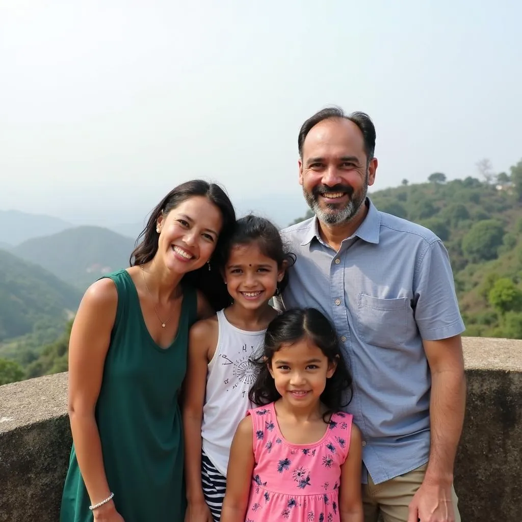 Family Enjoying the View at Mahabaleshwar Viewpoint