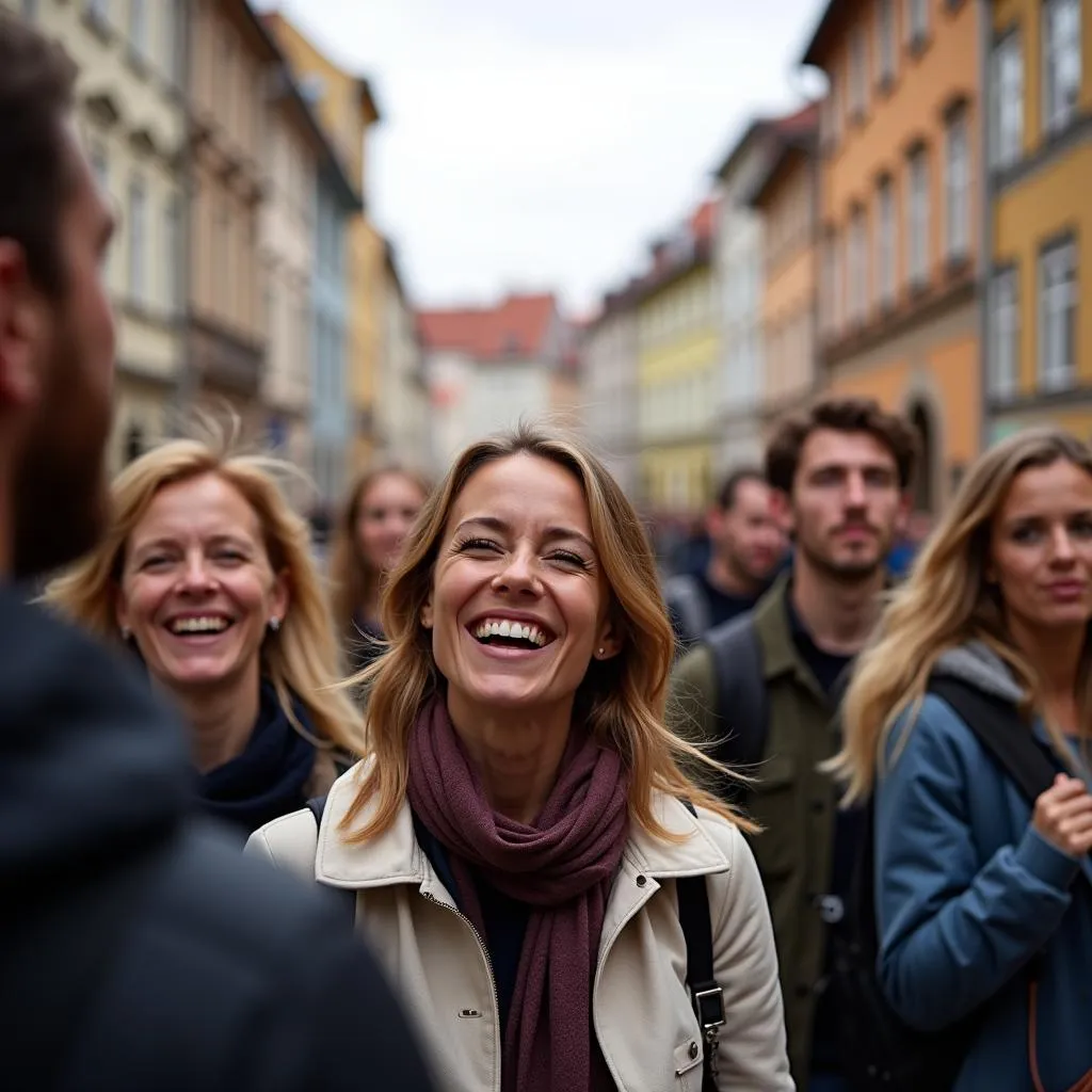 Group Exploring Krakow's Old Town on a Free Walking Tour