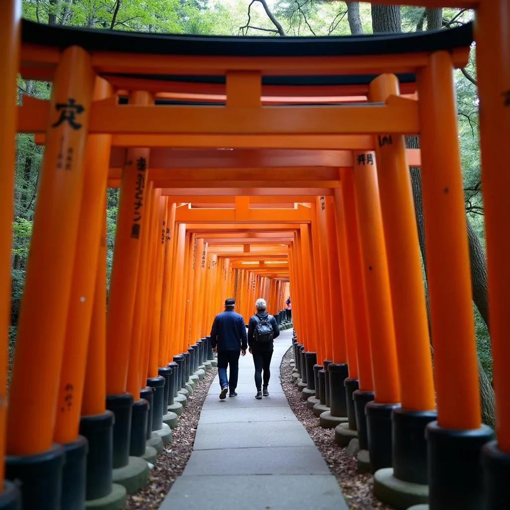 Walking Through the Fushimi Inari Shrine in Kyoto