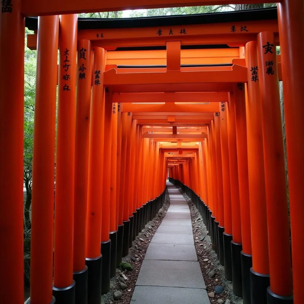 Fushimi Inari Shrine red torii gates