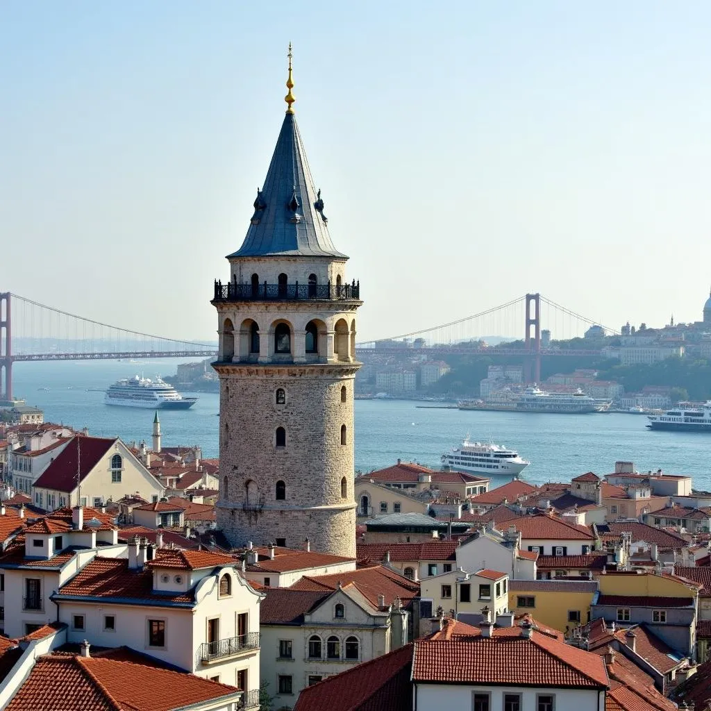 Galata Tower, Istanbul, Turkey: A Historic Tower Offering Stunning Panoramic Views of the City