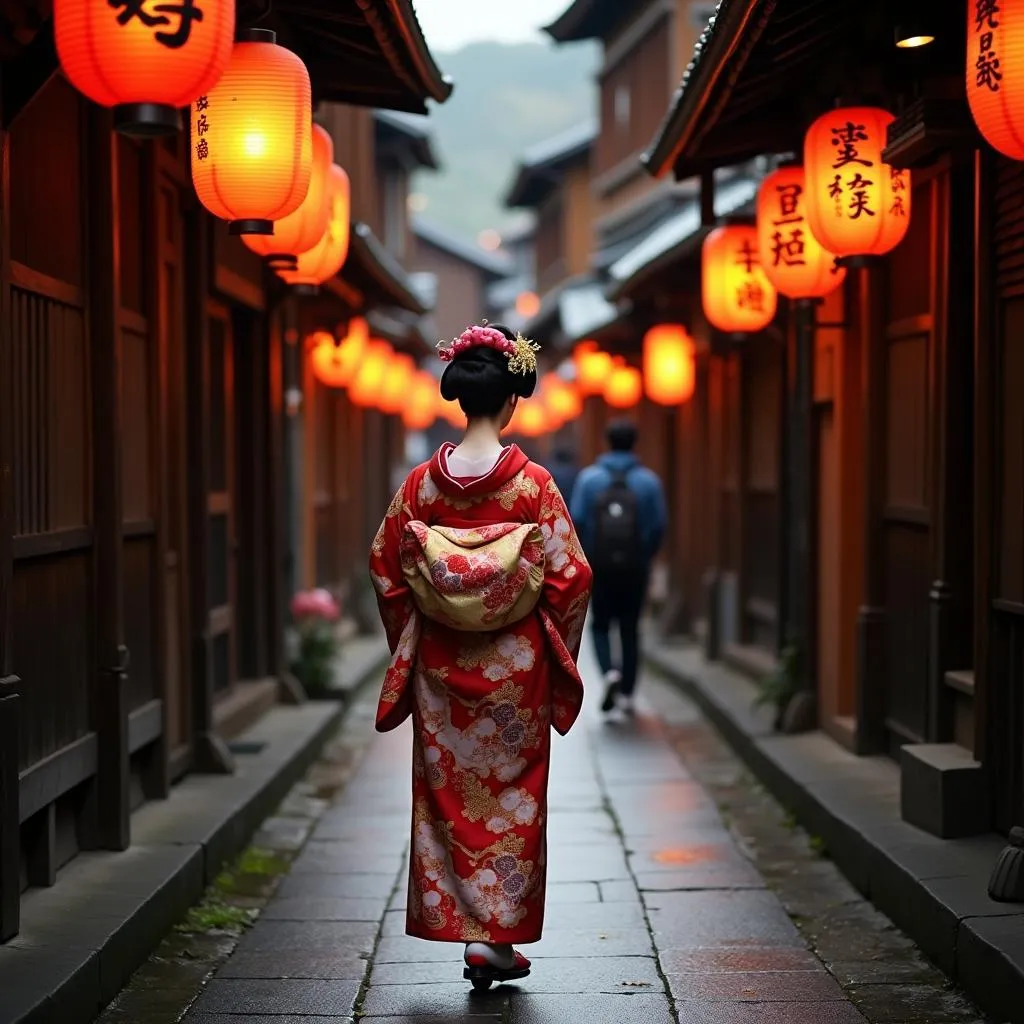 Geisha in Kyoto Gion District