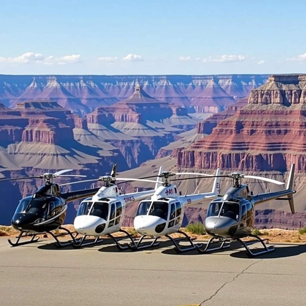 Different helicopter tour options for exploring the Grand Canyon