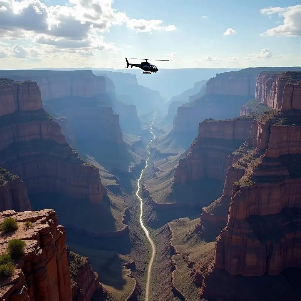 Helicopter tour over the Grand Canyon's Dragon Corridor