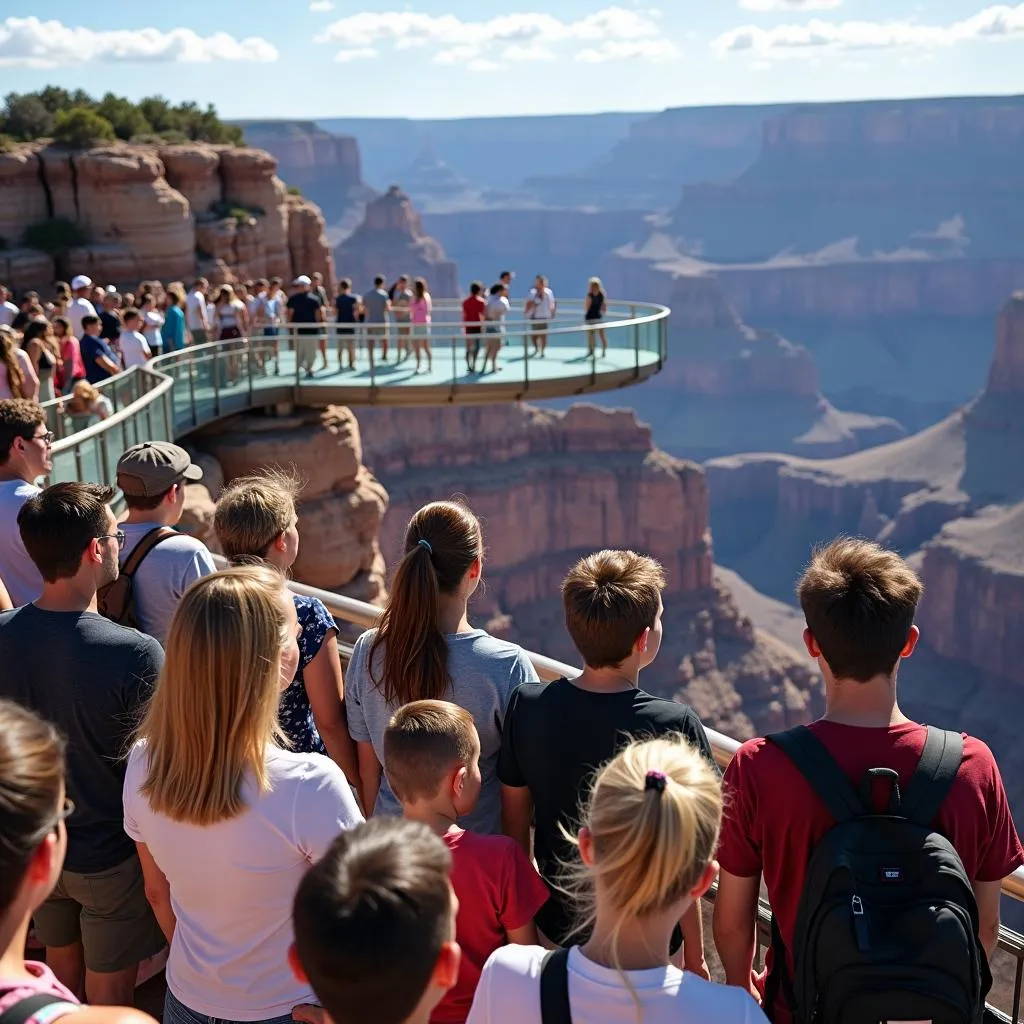 Tourists on the Grand Canyon Skywalk