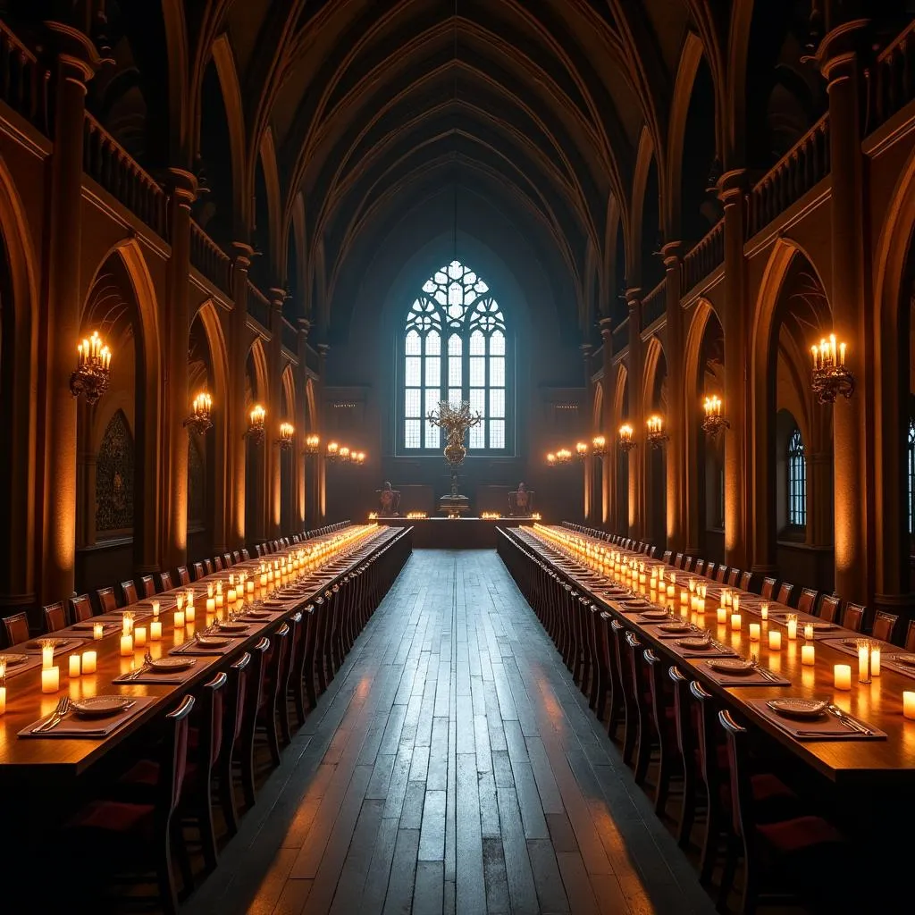 The Great Hall set at Warner Bros. Studio Tour London