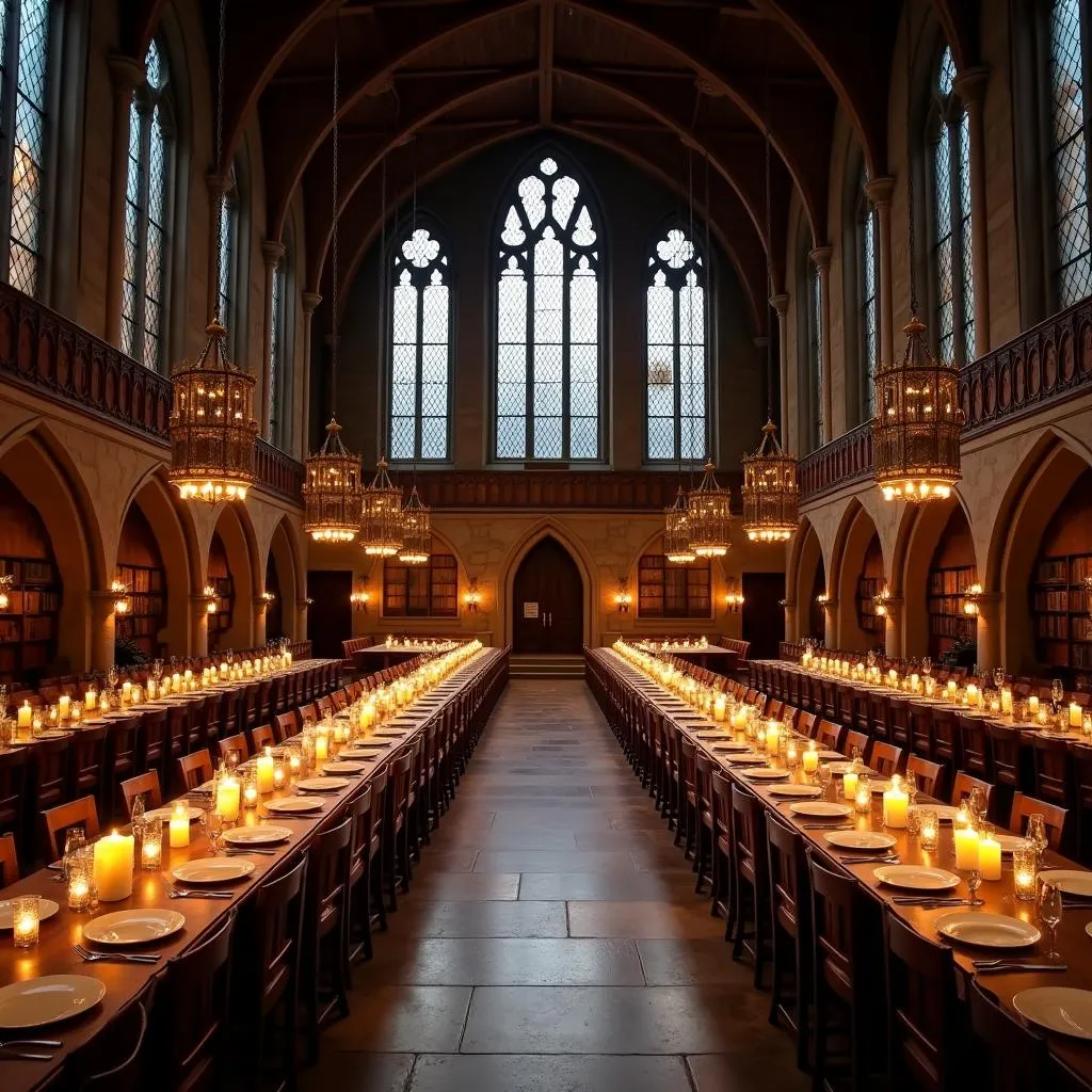 The Great Hall set at Warner Bros. Studio Tour London