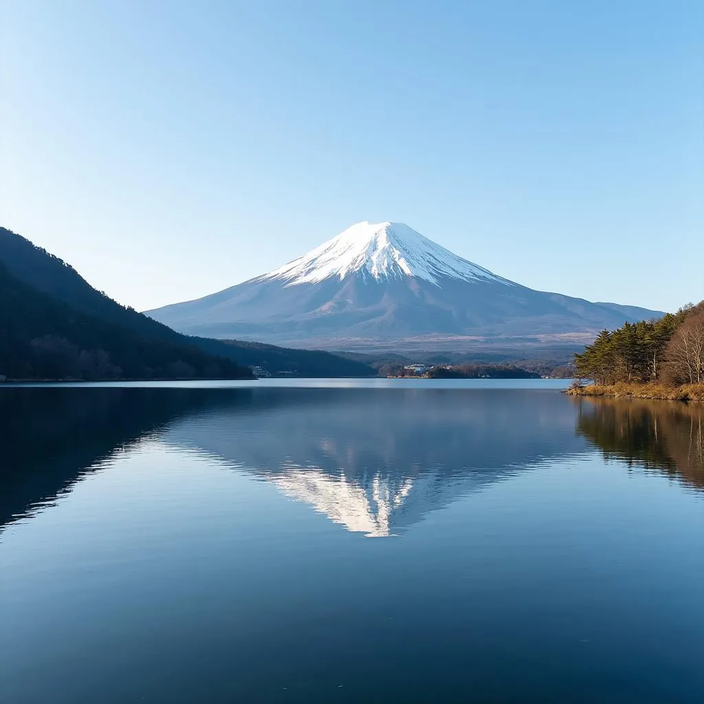 Mount Fuji reflected in Lake Ashi, Hakone