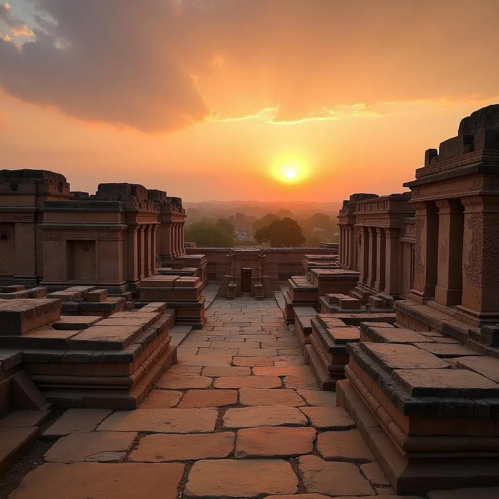 Ancient ruins of Vijayanagara Empire in Hampi, a UNESCO World Heritage Site