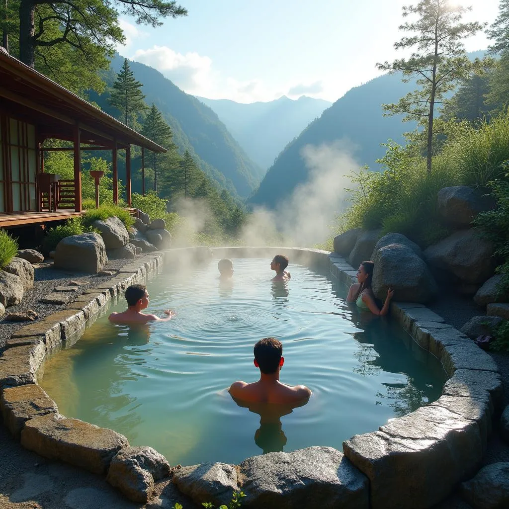 Relaxing in a Traditional Japanese Onsen