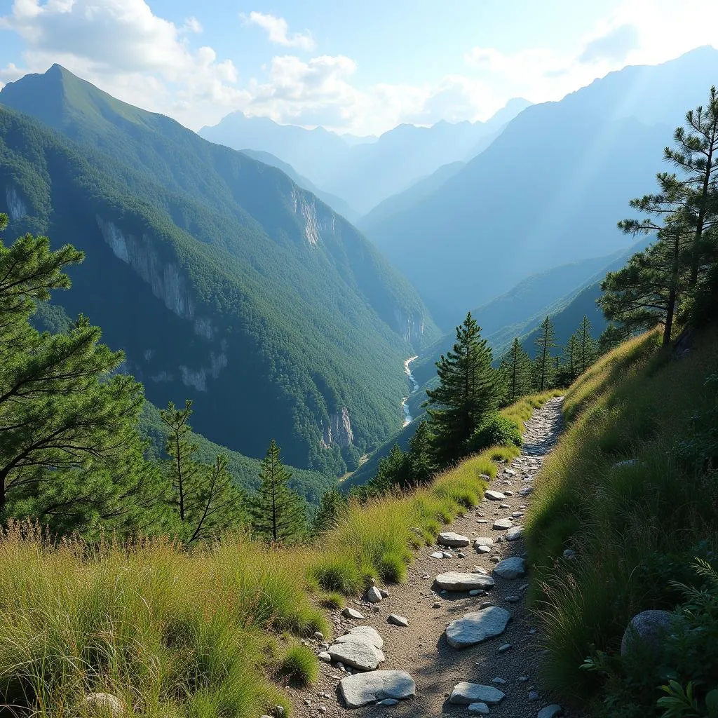 Hiking through the majestic Japanese mountains