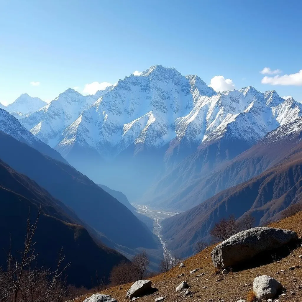 Snow-capped mountains in Himachal Pradesh