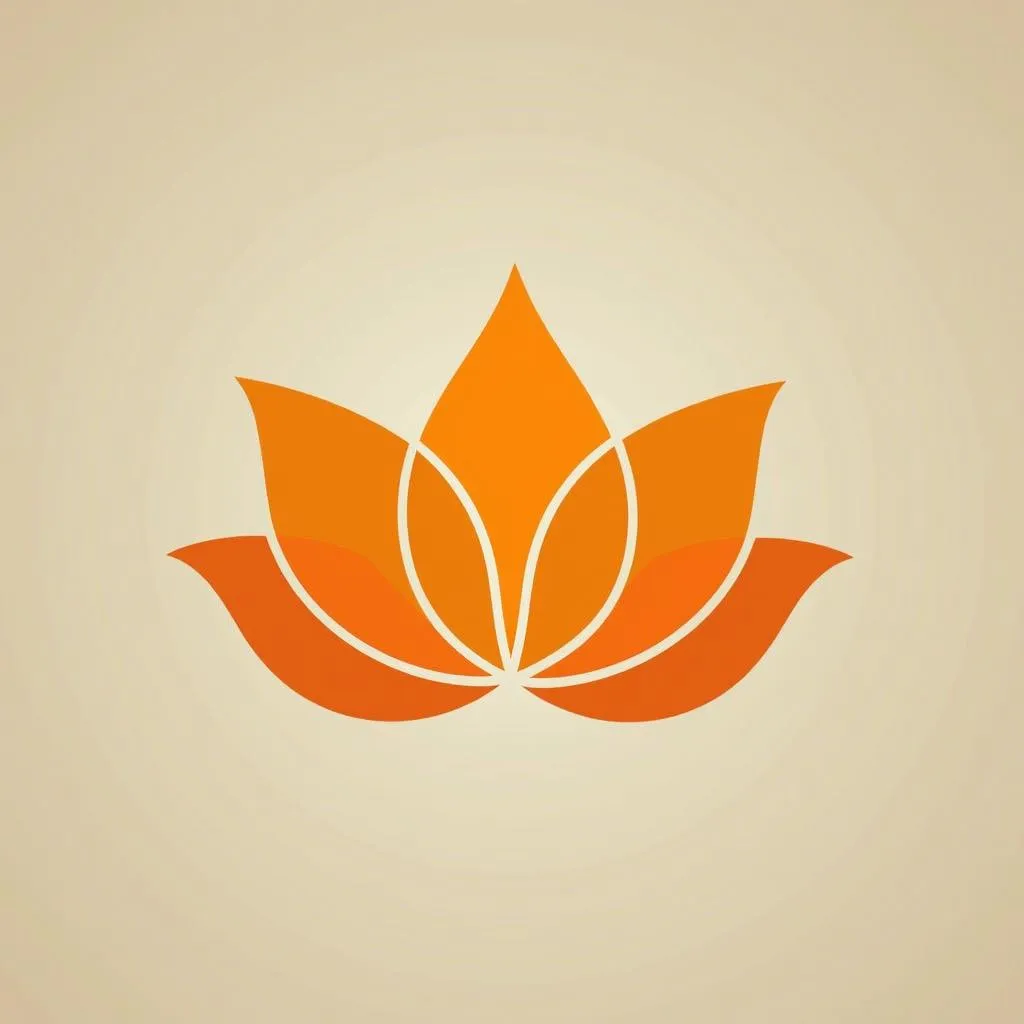 Lotus flower logo symbolizing purity, rebirth, and spiritual awakening