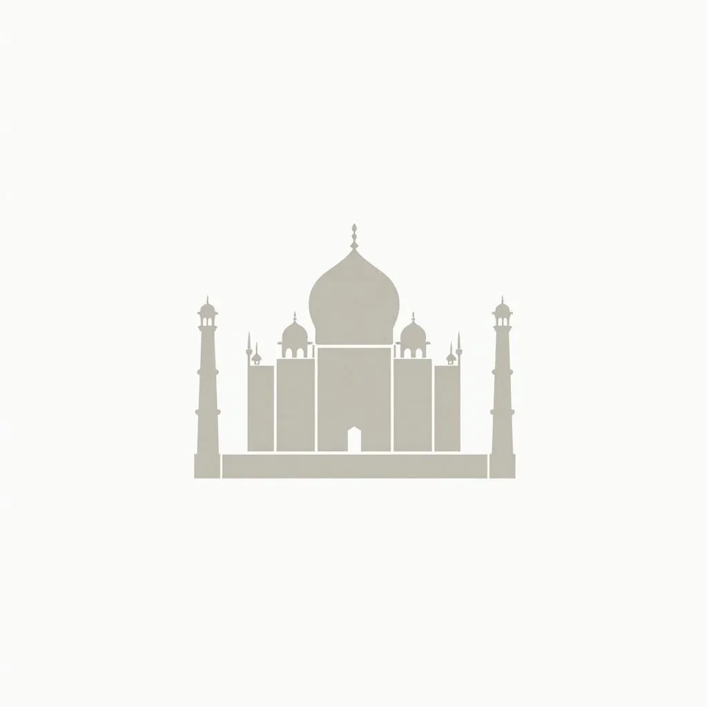 Taj Mahal logo representing love, architecture, and beauty