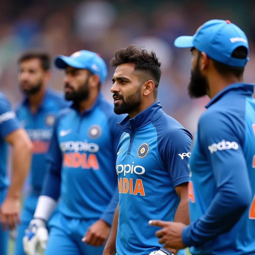 Indian cricket team in action during a match