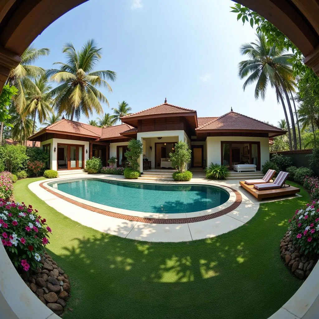 Serene Garden and Private Pool of Duplex Villa