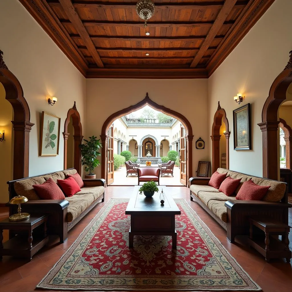 Spacious Living Room in Indian Duplex Villa