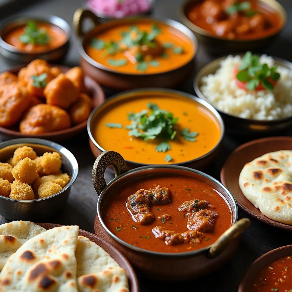 A Vibrant Spread of Indian Dishes