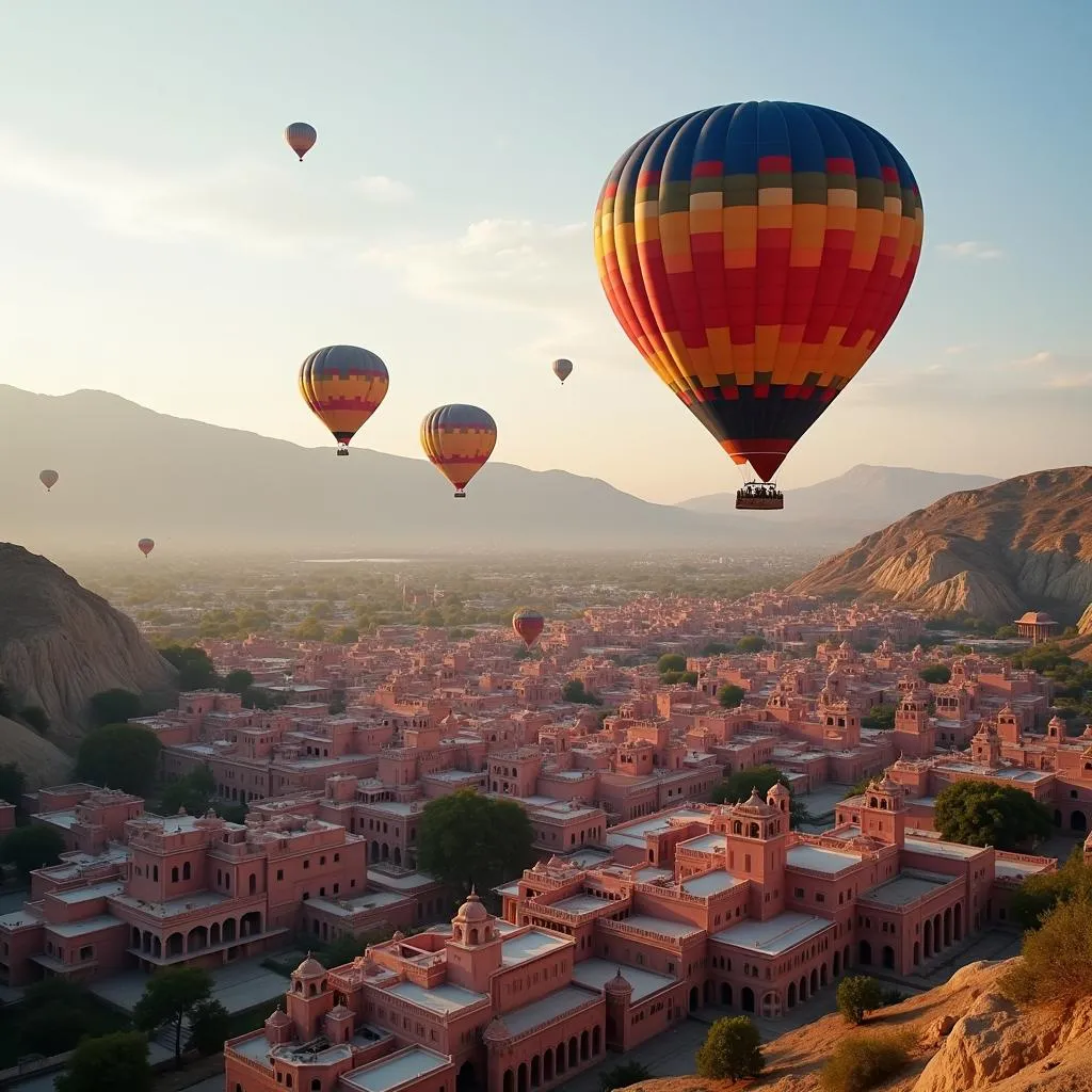 Hot air balloon ride over Jaipur