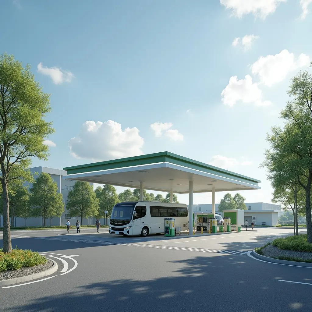 Modern CNG Fueling Station in Japan