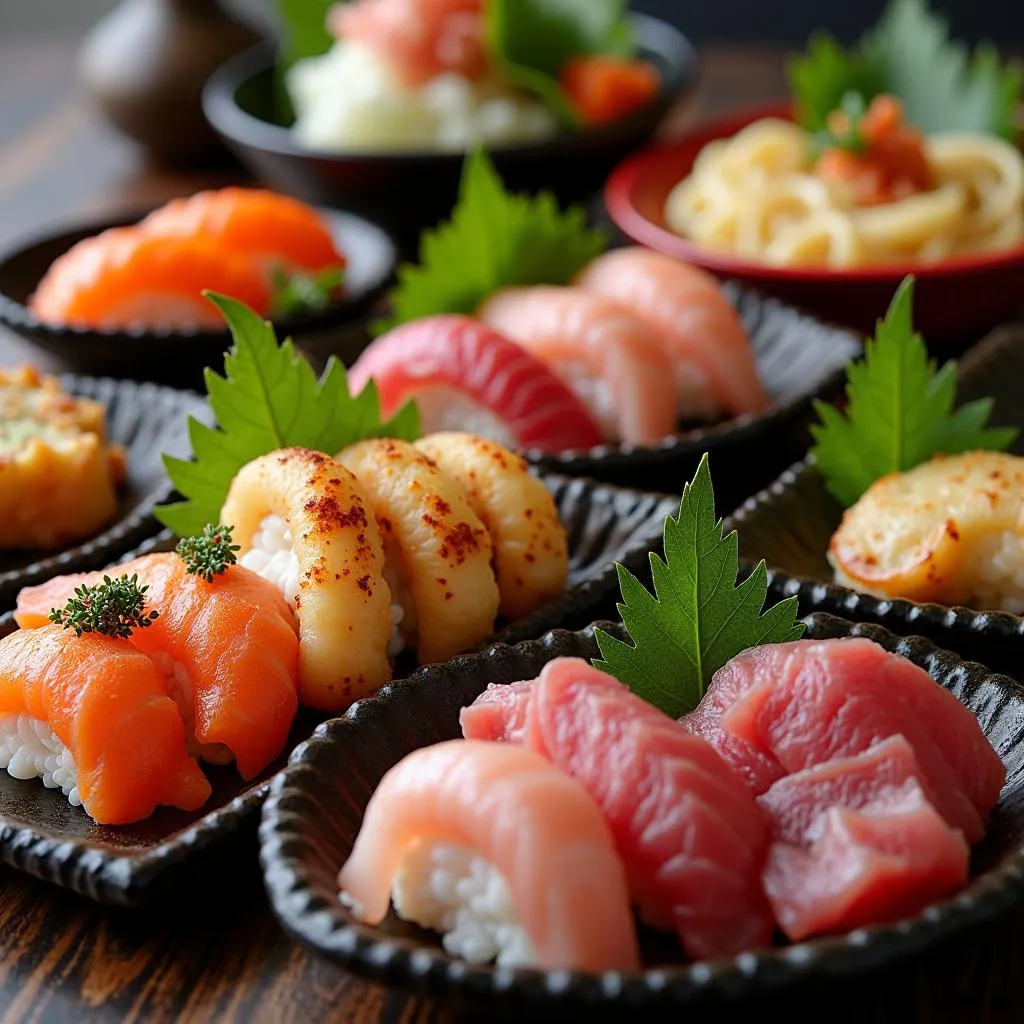 Delicious Spread of Japanese Food