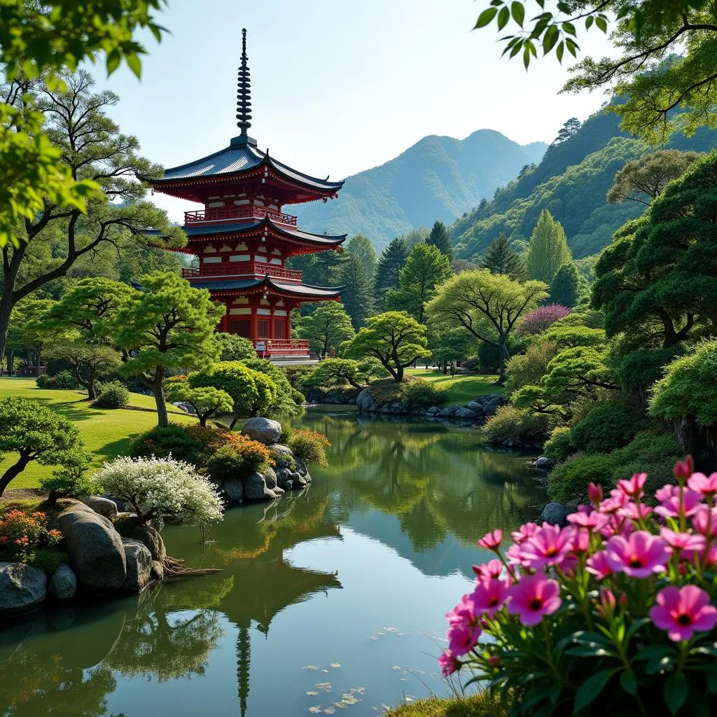 Serene Japanese Temple Garden