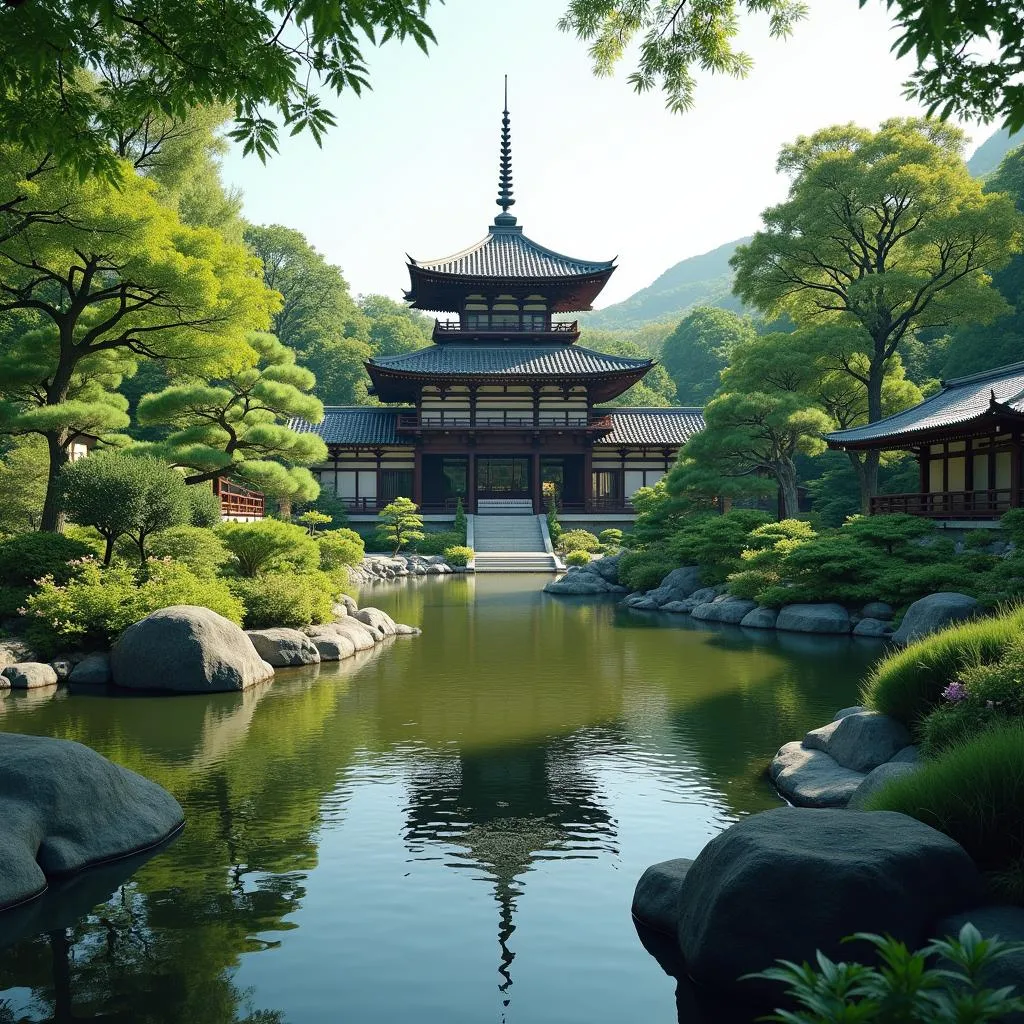 Serene Japanese Temple Garden