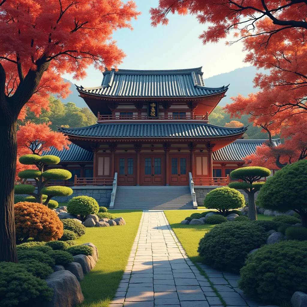 Traditional Japanese Temple Garden