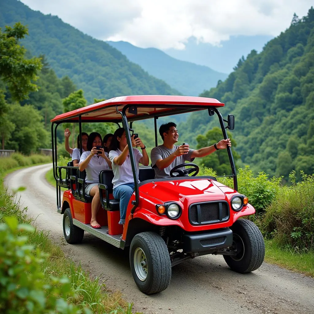 Tour Buggy on a Mountain Trail in Japan