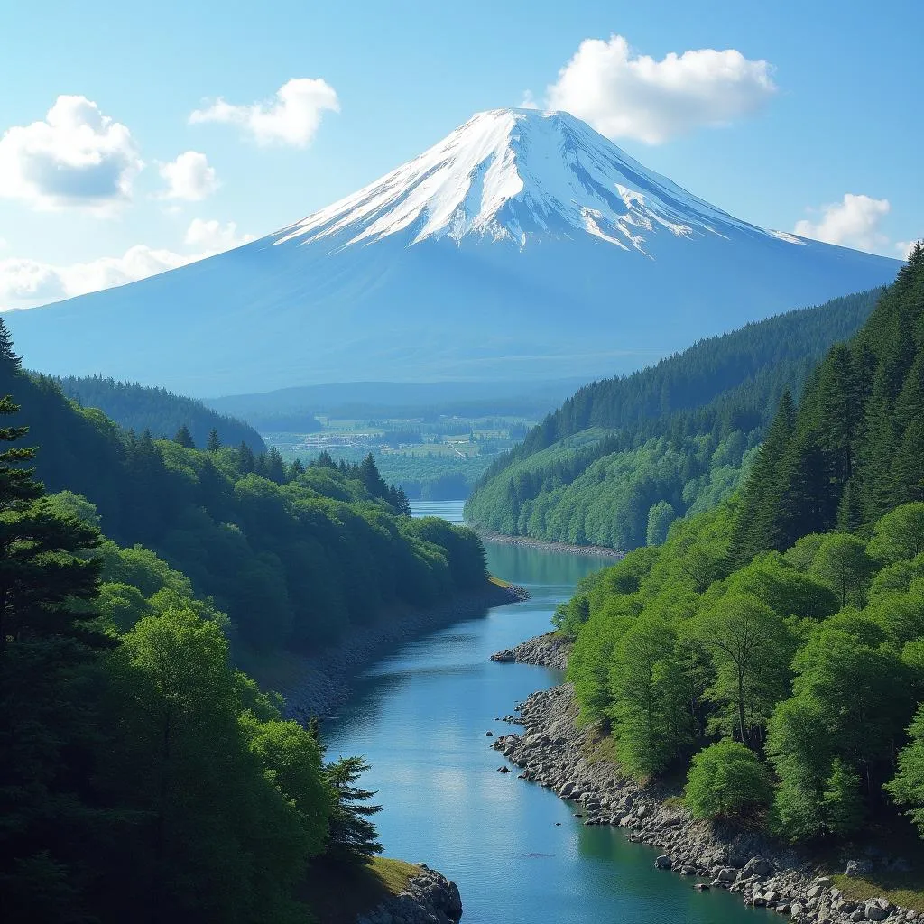 Majestic Mountain Range in Japan