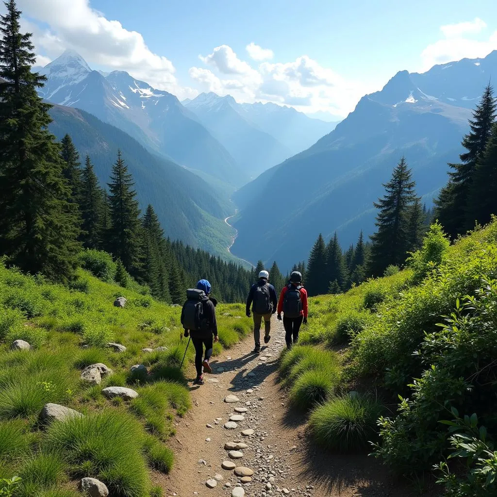 Hiking Trail in the Japanese Alps