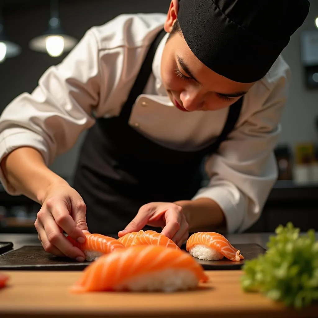 Master Chef Crafting Exquisite Sushi